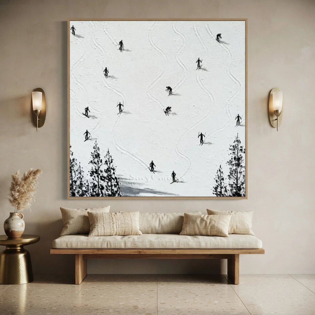 Skiing_Sports_Art_Textured_Painting_Canvas_MM3-for-Minimalist-entryway-01.webp