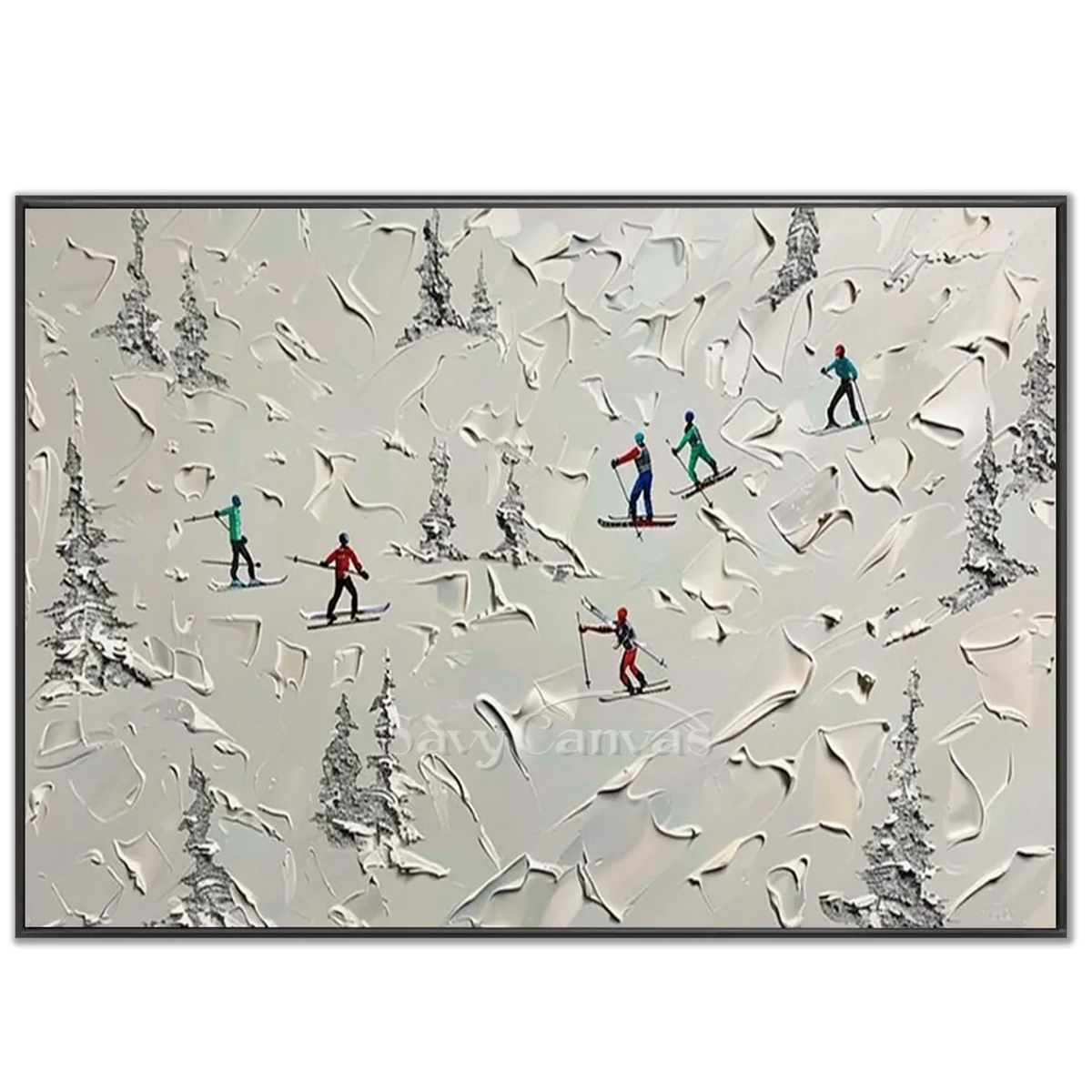 Skiing_Sports_Art_Textured_Painting_Canvas_MM30-black-frame-02.webp