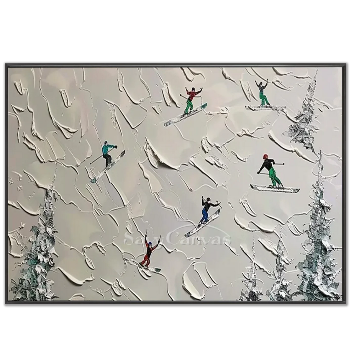 Skiing_Sports_Art_Textured_Painting_Canvas_MM31-black-frame-02.webp