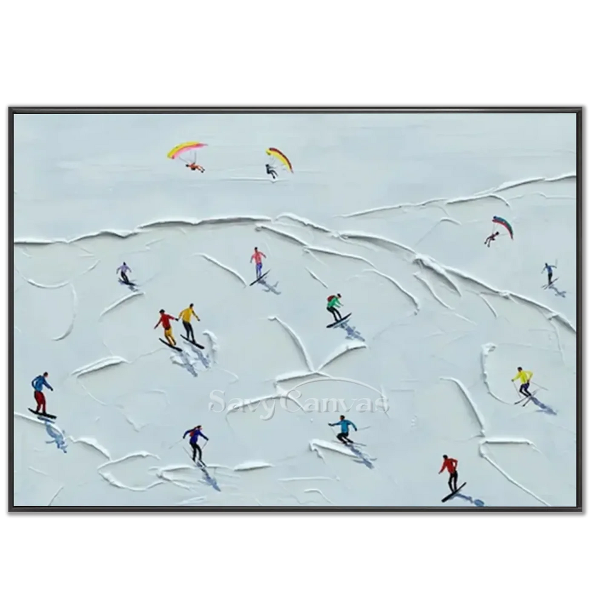 Skiing_Sports_Art_Textured_Painting_Canvas_MM33-black-frame-02.webp