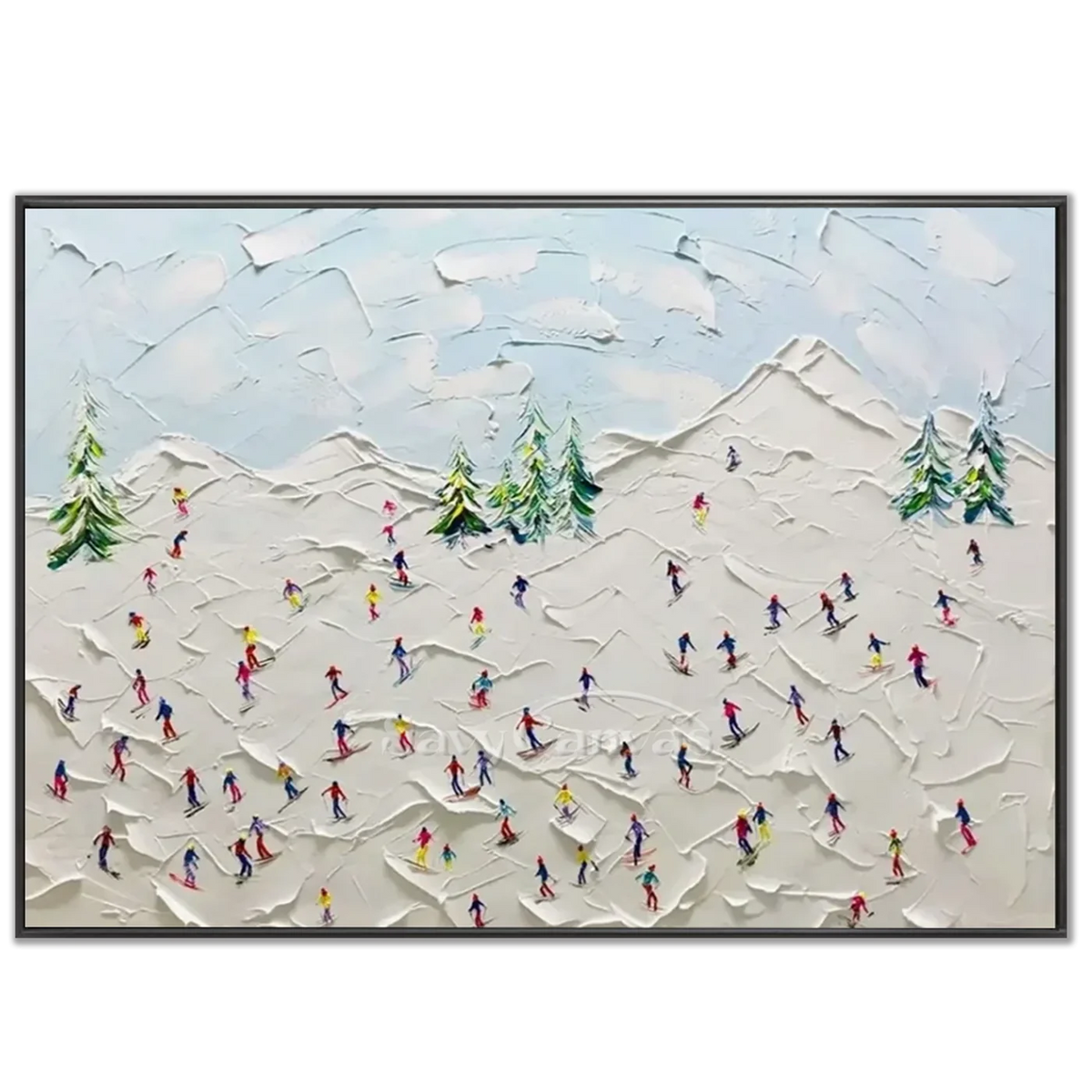 Skiing_Sports_Art_Textured_Painting_Canvas_MM34-black-frame-02.webp