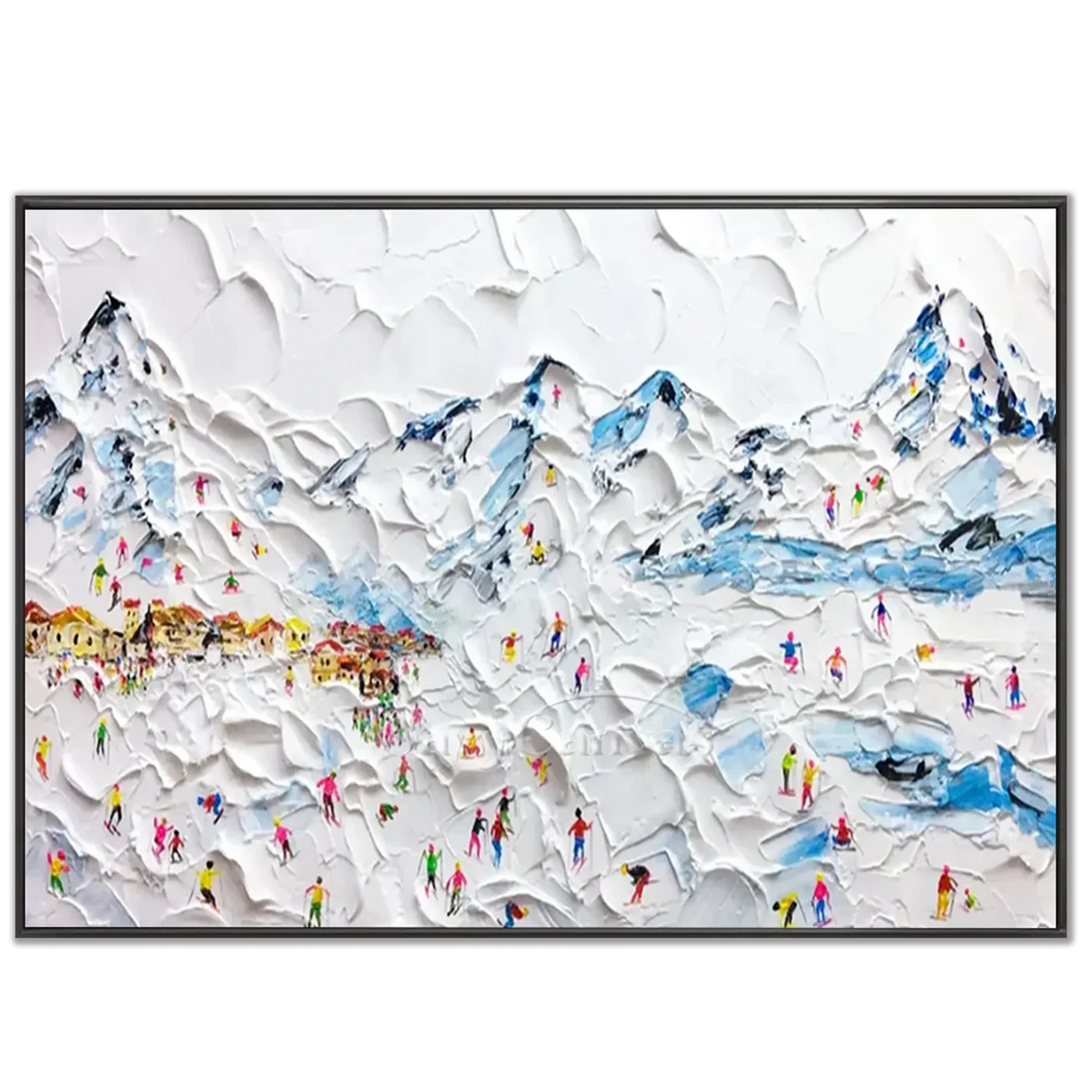 Skiing_Sports_Art_Textured_Painting_Canvas_MM5-black-frame-02.webp