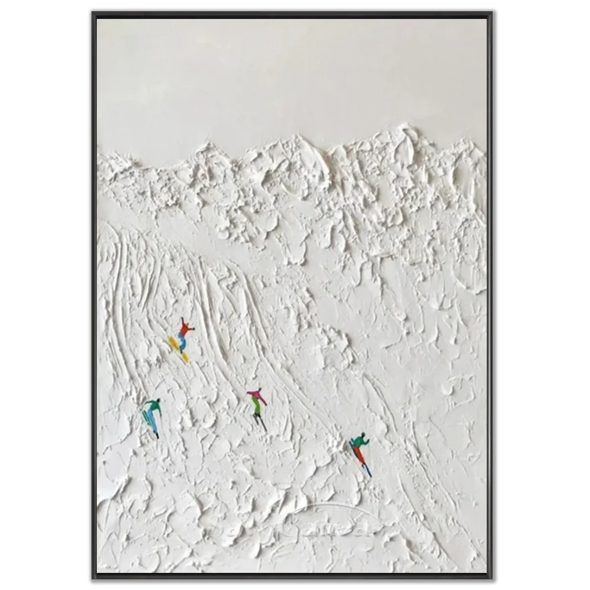 Skiing_Sports_Art_Textured_Painting_Canvas_MM6-black-frame-02.webp