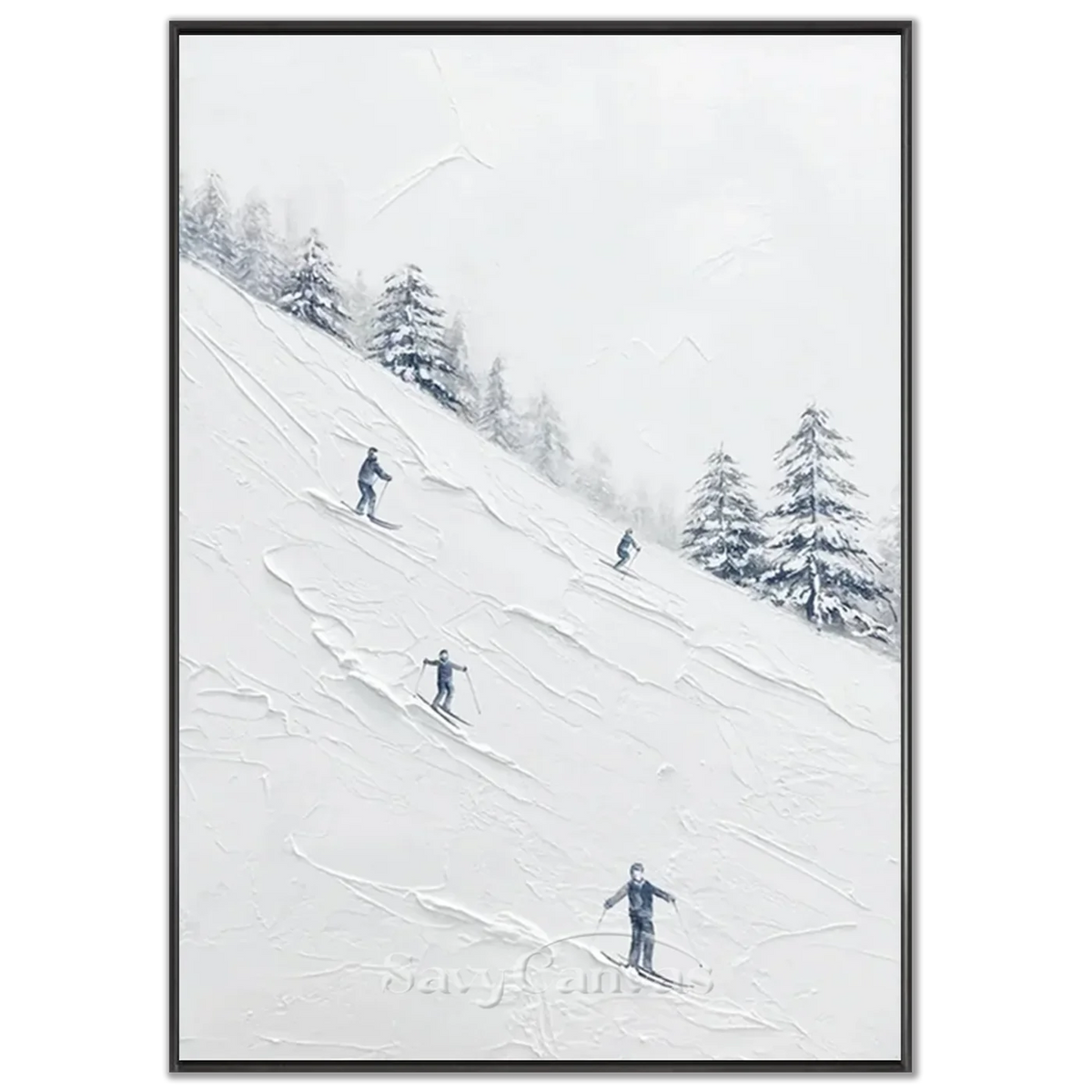 Skiing_Sports_Art_Textured_Painting_Canvas_MM7-black-frame-02.webp