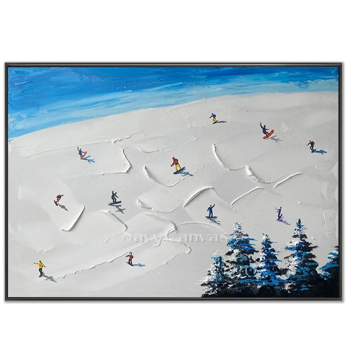 Skiing_Sports_Art_Textured_Painting_Canvas_MM9-black-frame-02.webp