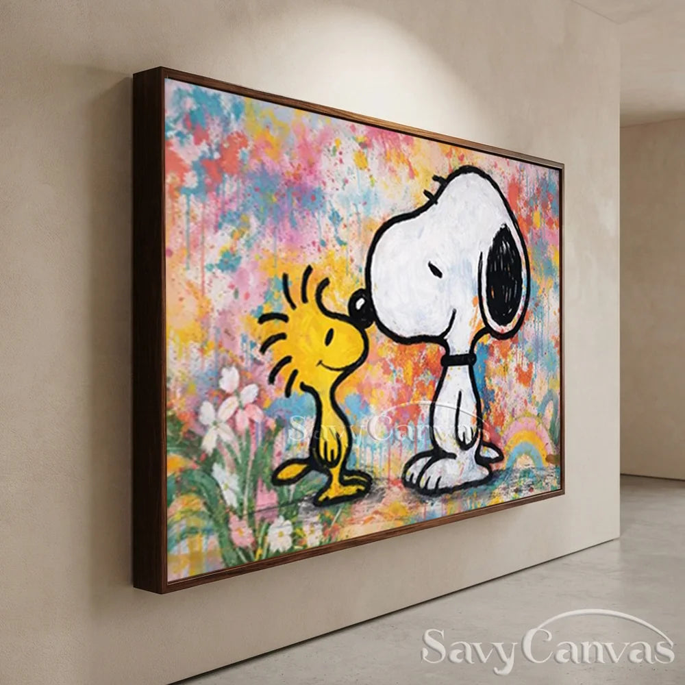 Snoopy Woodstock Hand-painted Pop Art Canvas #SS 275