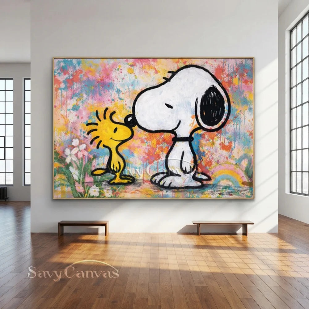 SNOOPYキャンバス画 Savy Canvas Textured Pop Art Snoopy Wall Art Canvas #SS 275