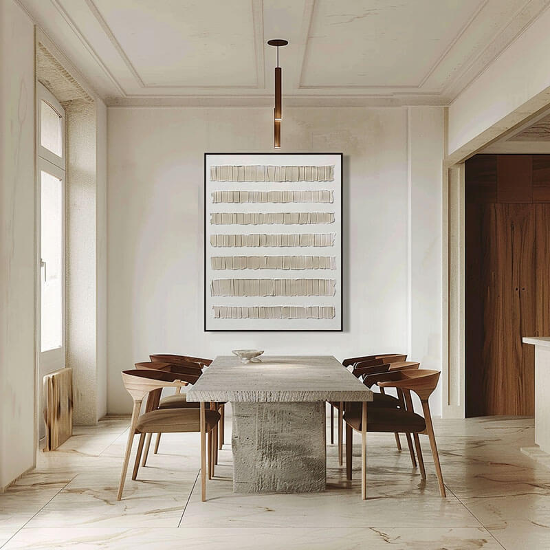 Minimalist Textured 3D Painting | Beige & White Wall Art #AA 039