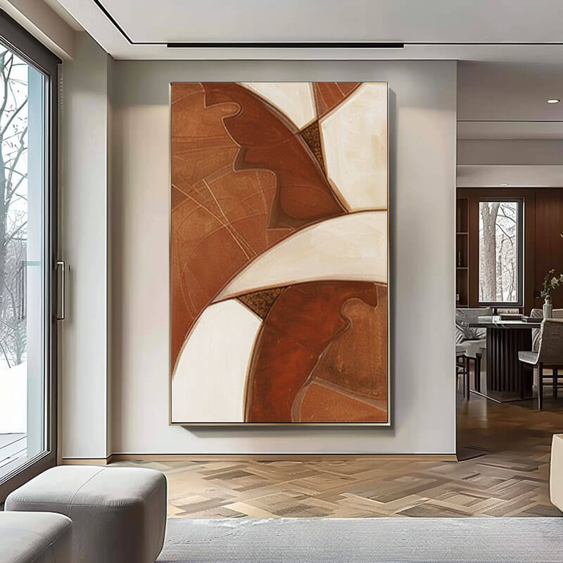 Wabi Sabi Wall Art | Neutral Earth Tone Abstract Painting #AA 153