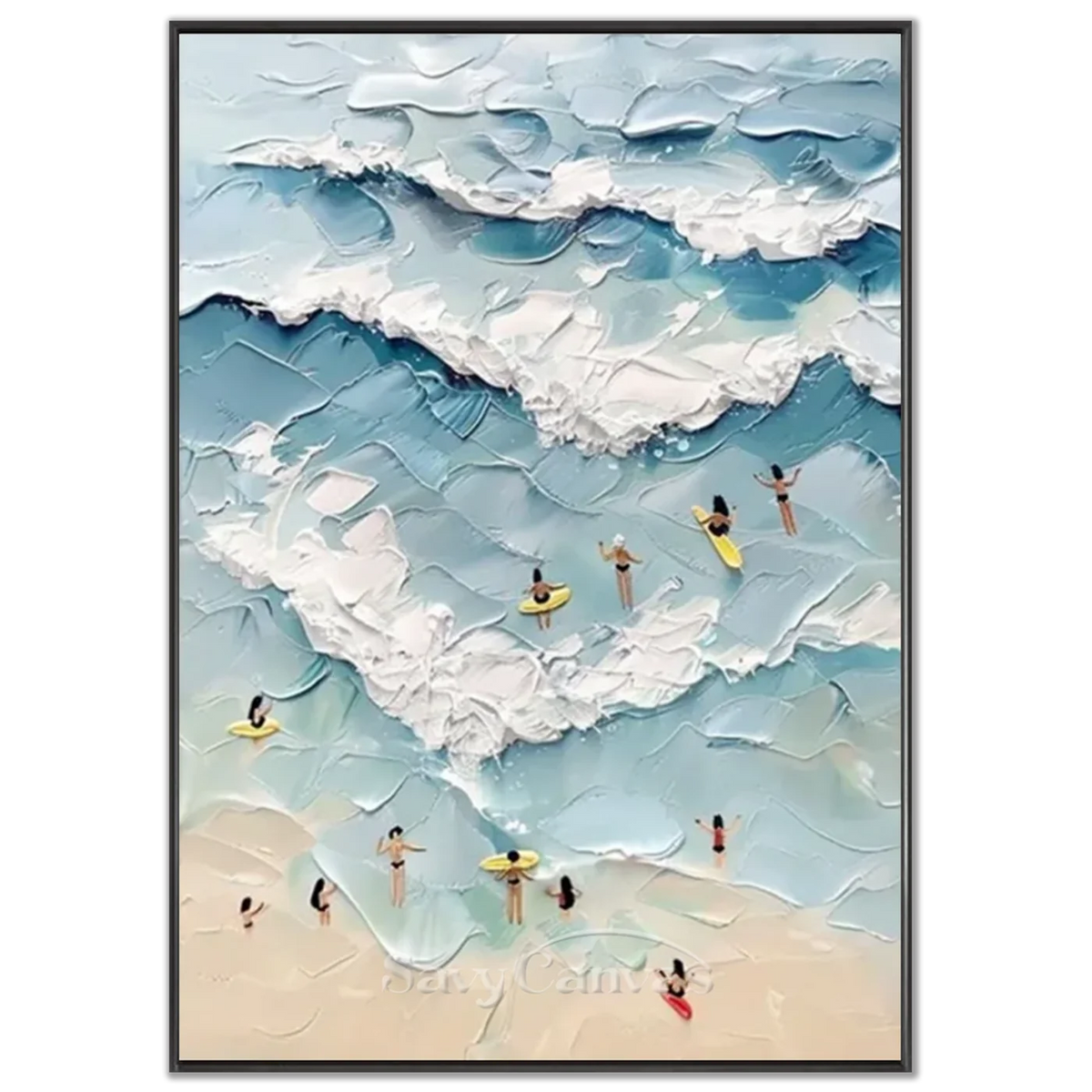 Swimming_Sports_Art_Texture_Painting_Canvas-black-frame-02.webp