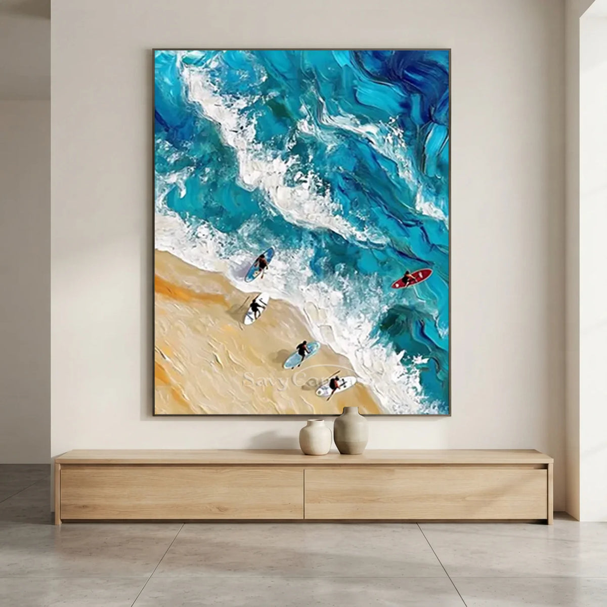 Swimming_Sports_Texture_Canvas_Painting-above-the-wooden-cabinet-01.webp