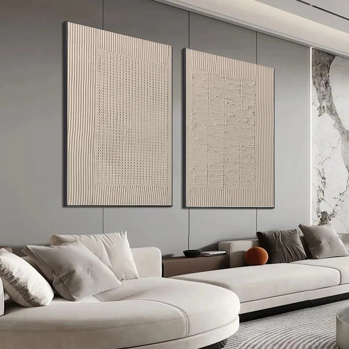 Minimalist 3D Wall Art Set of 2 | Textured Diptych #AA 266