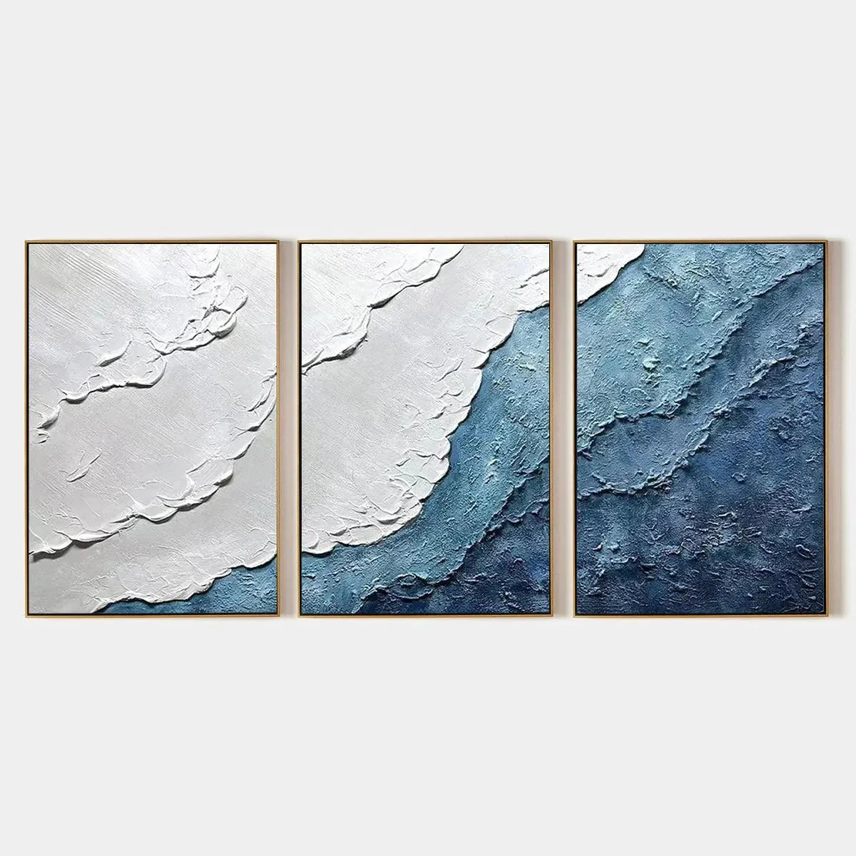 Abstract Ocean Wave Wall Decor | Coastal Seascape Art Set #AA 433