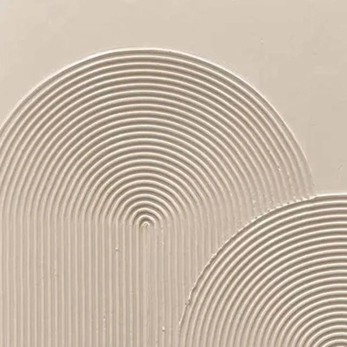 Beige Combed Plaster Art Canvas | Textured Minimalist Wall Art #AA 097