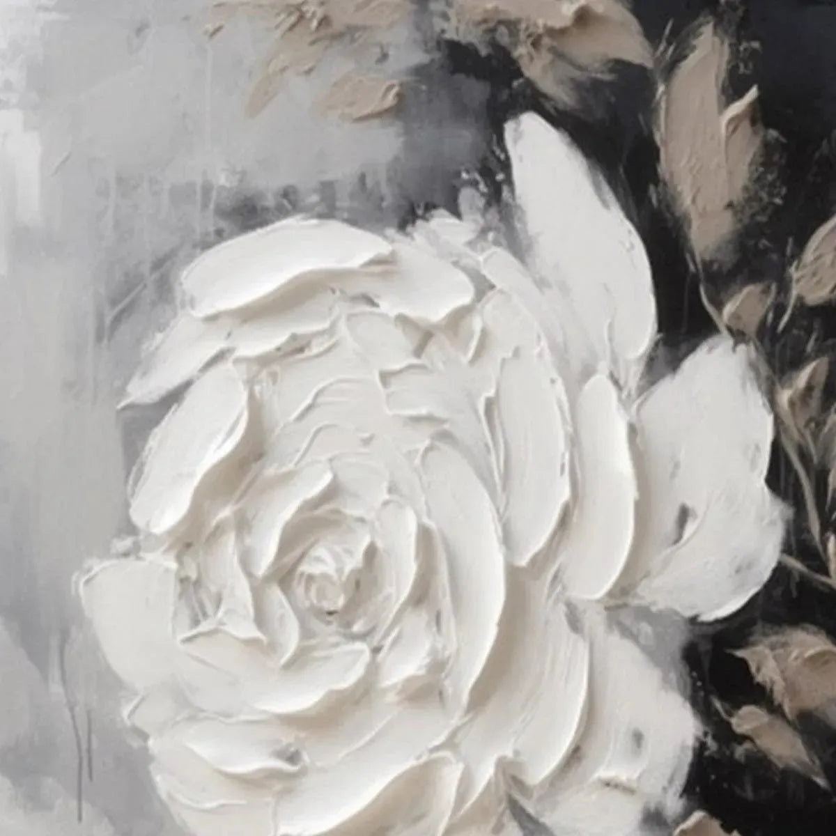 "A Rose in the Dark" Art | Textured Floral Painting #AA 168