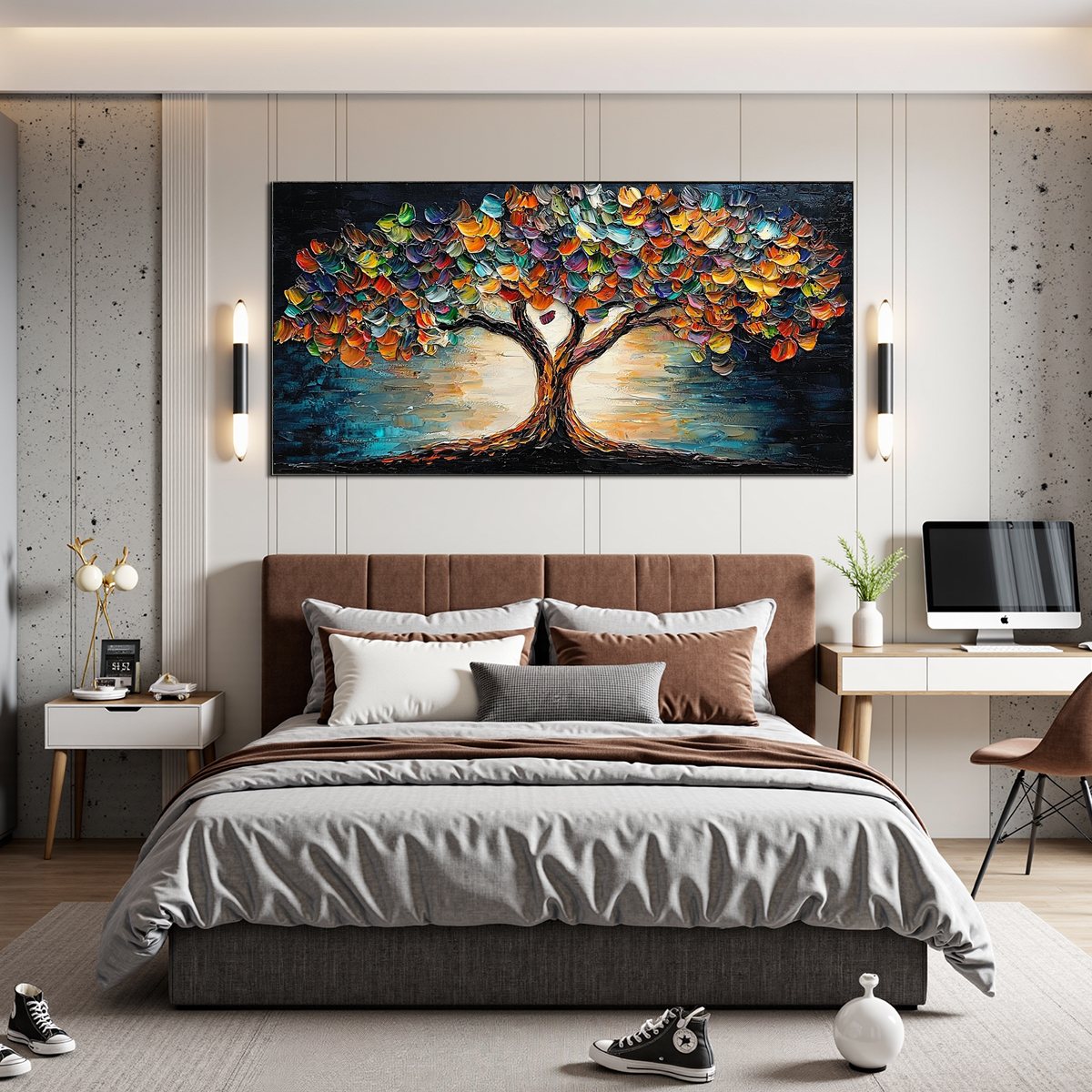 Rainbow Tree of Life Painting | Colorful Abstract Wall Art #AA 169