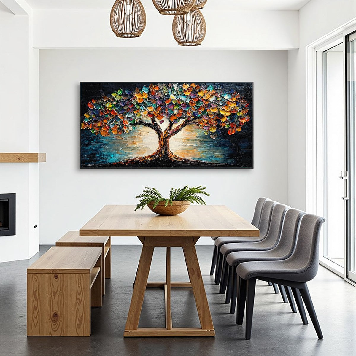 Rainbow Tree of Life Painting | Colorful Abstract Wall Art #AA 169