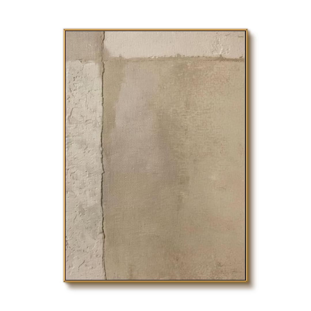 Beige Minimalist Canvas Wall Art | Neutral Abstract Painting #AA 353