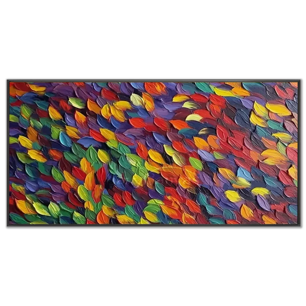Textured 3D Colorful Leaves | Abstract Impasto Art #AA 147