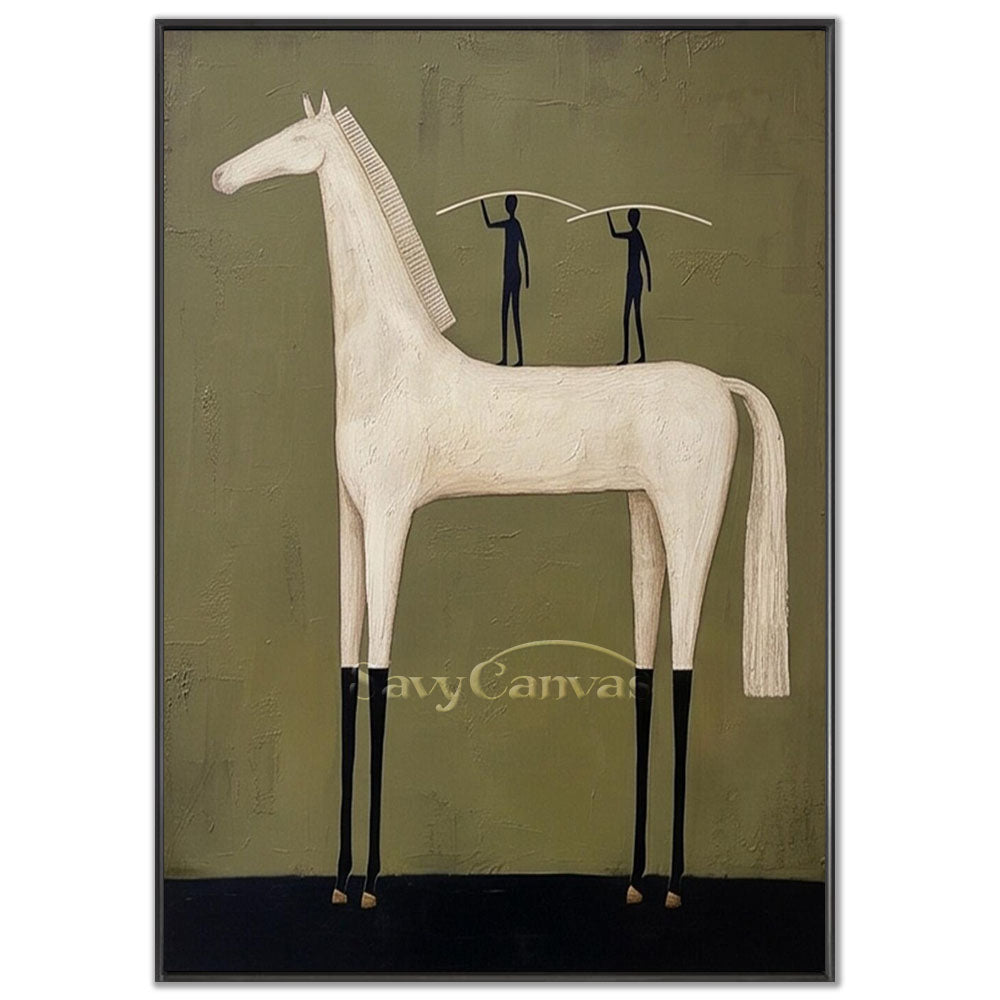 Modernist Abstract Horse Canvas Oil Painting #SS 225