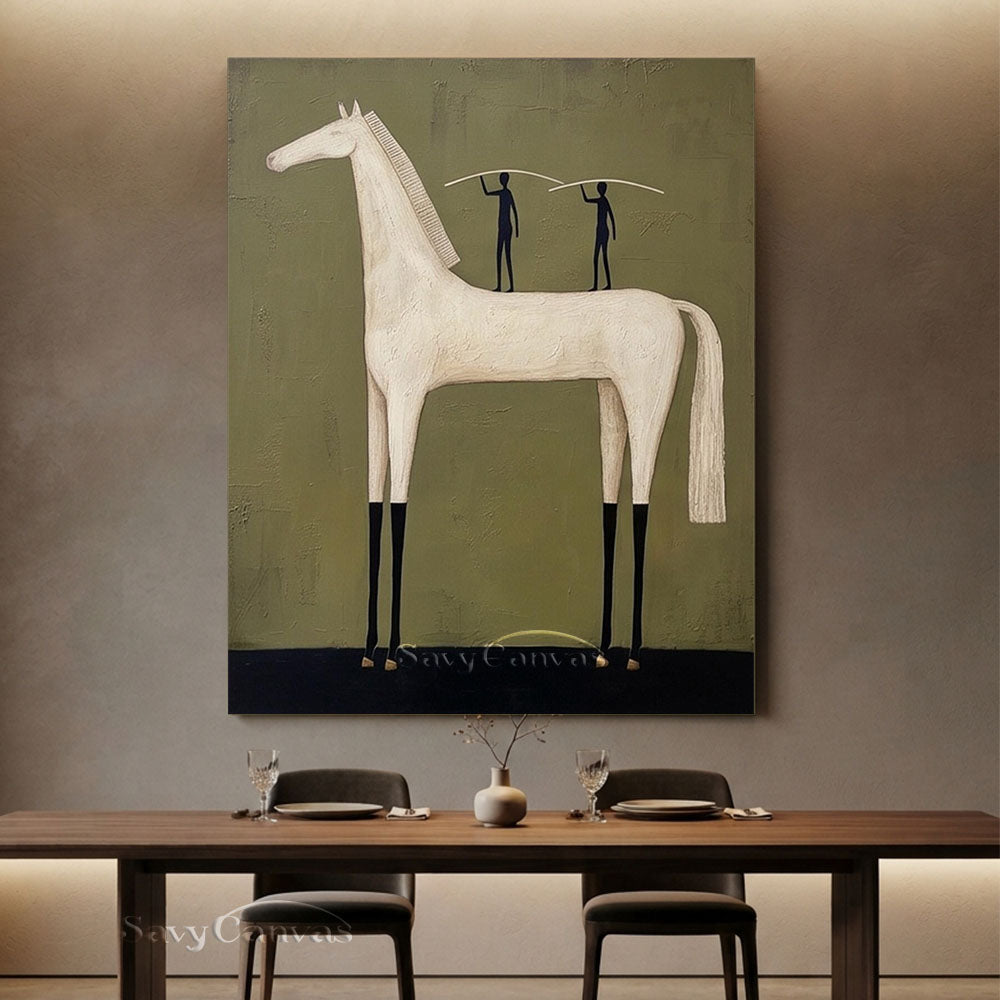 Modernist Abstract Horse Canvas Oil Painting #SS 225