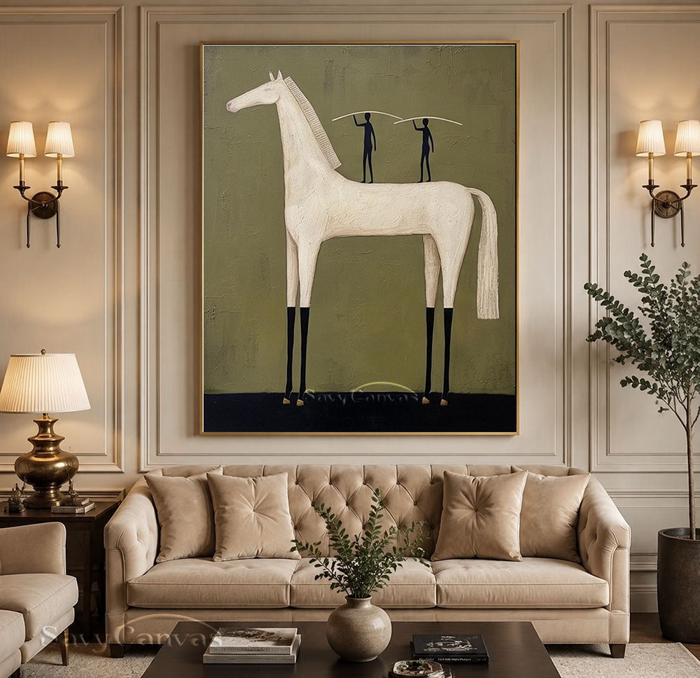 Modernist Abstract Horse Canvas Oil Painting #SS 225