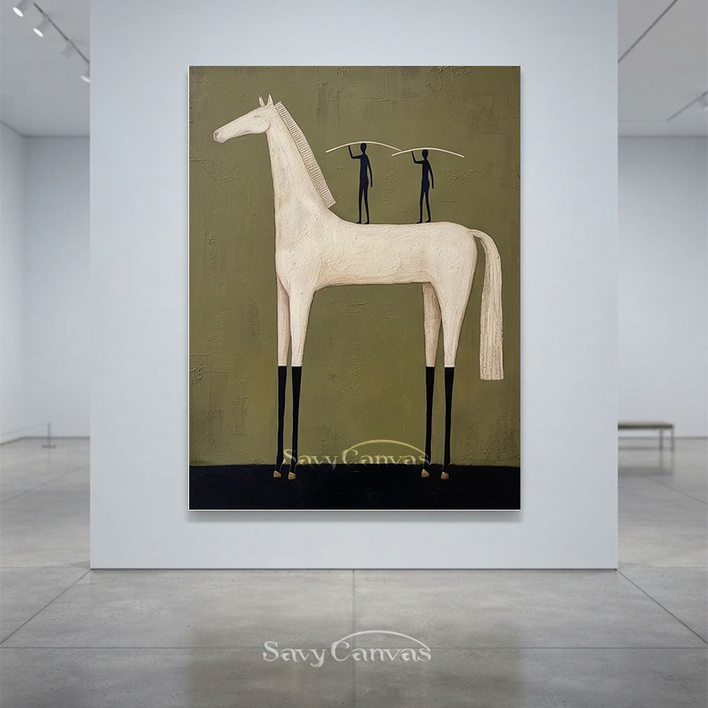 Modernist Abstract Horse Canvas Oil Painting #SS 225