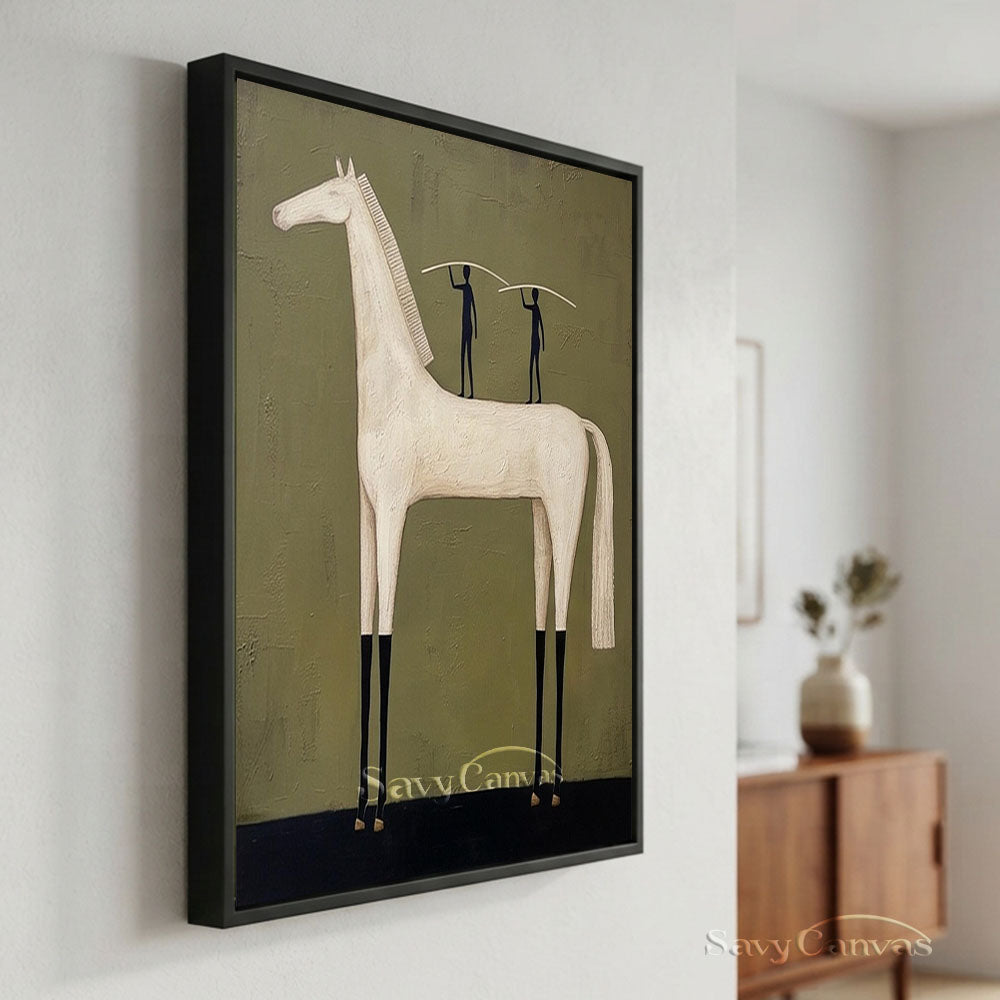 Modernist Abstract Horse Canvas Oil Painting #SS 225