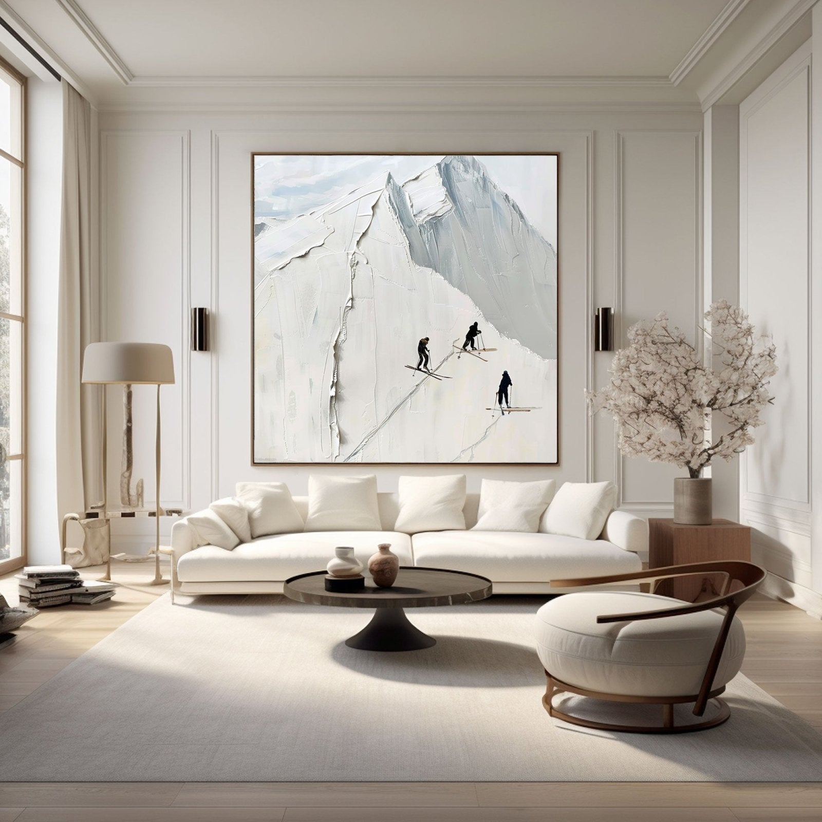 White and Grey Minimalist Wall Decor | Modern Snow Landscape