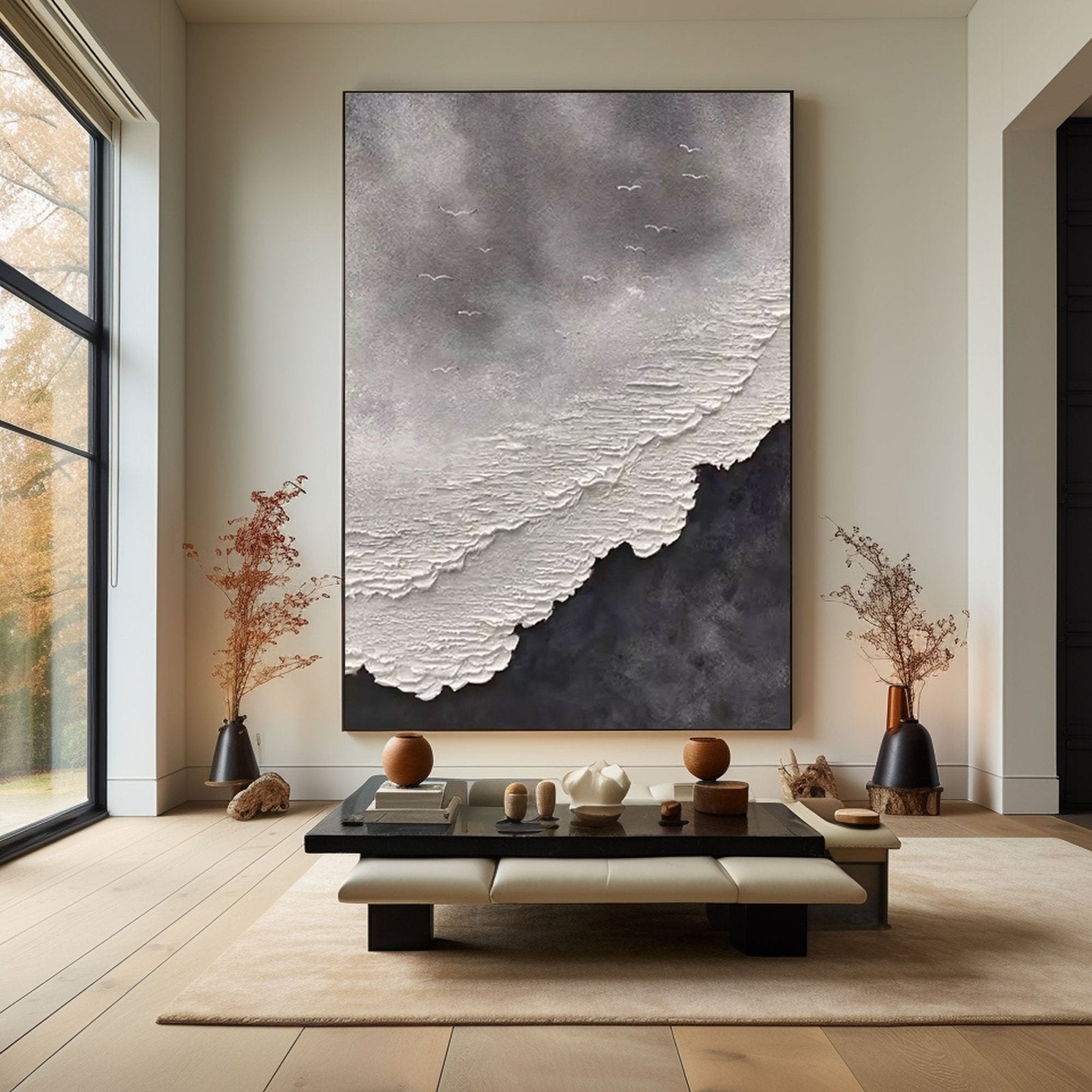 Textured Seascape Impasto Artwork