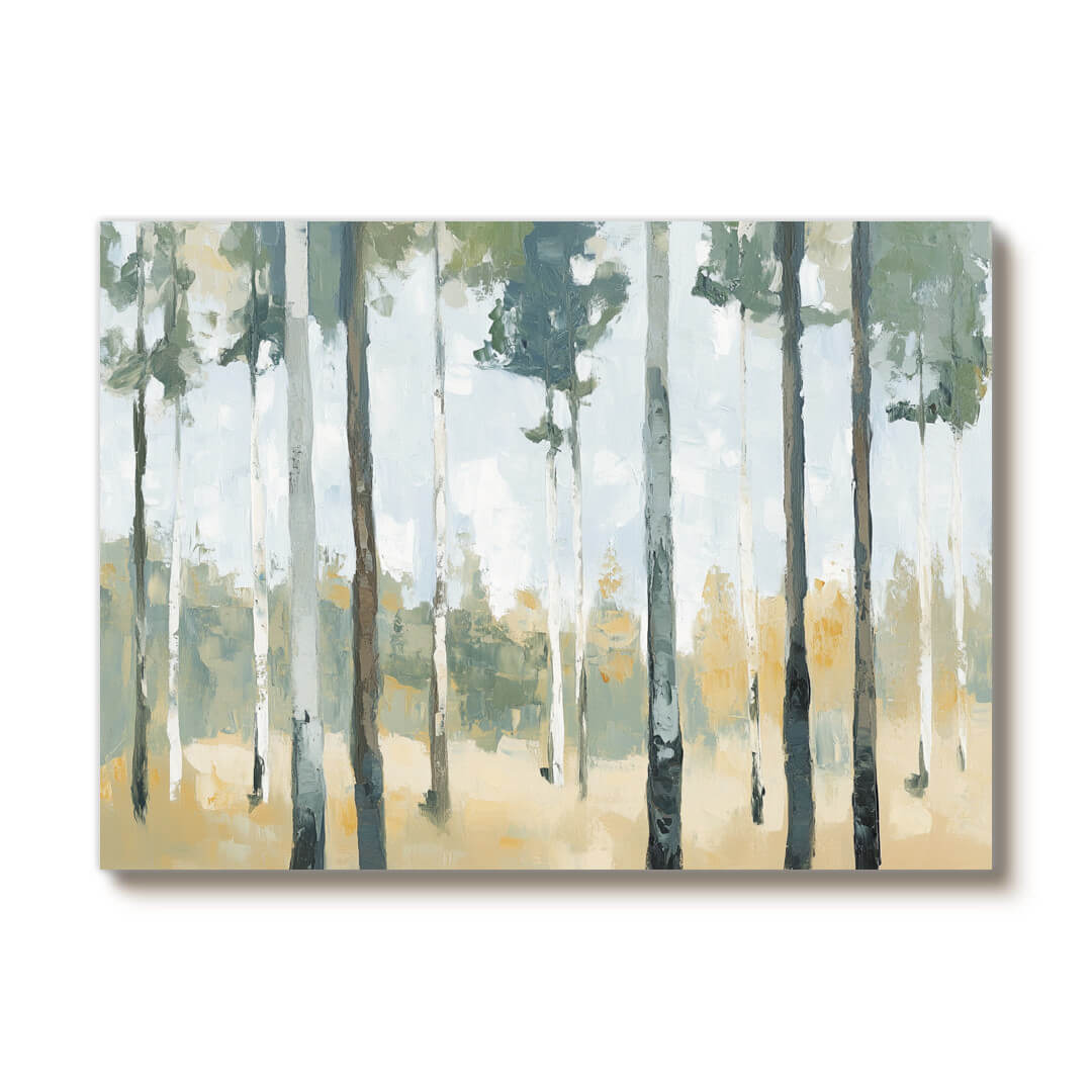 Abstract Birch Tree Forest Canvas Wall Art | Nature Landscape #AA 364