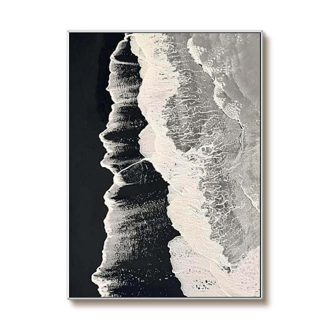 Moody Coastal Wall Decor | Serene Dark Ocean Wave Painting #AA 359