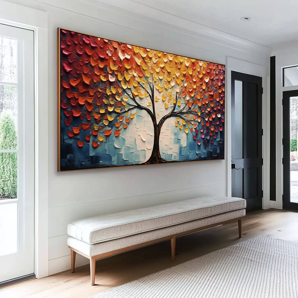 3D Textured Tree of Life Art | Colorful Impasto Painting #AA 030