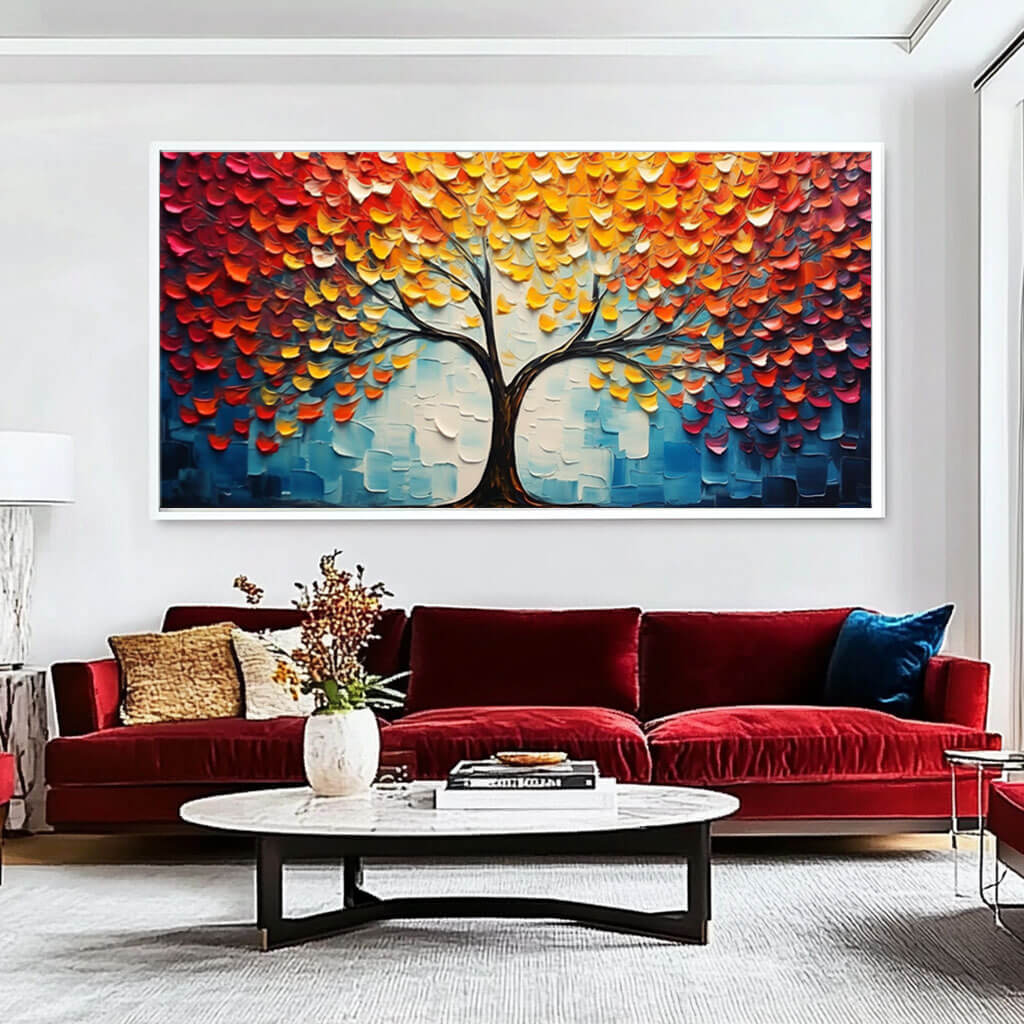 3D Textured Tree of Life Art | Colorful Impasto Painting #AA 030