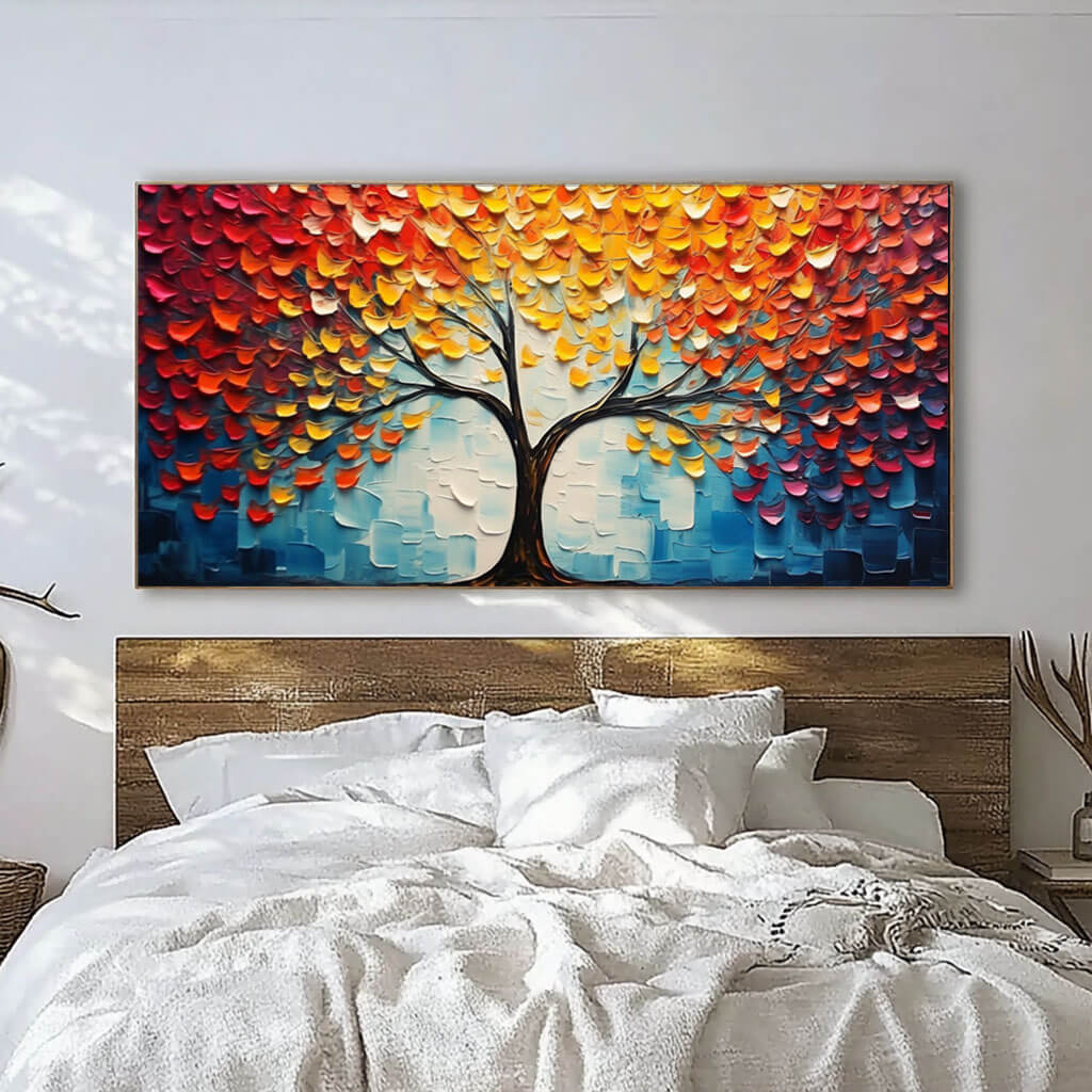 3D Textured Tree of Life Art | Colorful Impasto Painting #AA 030