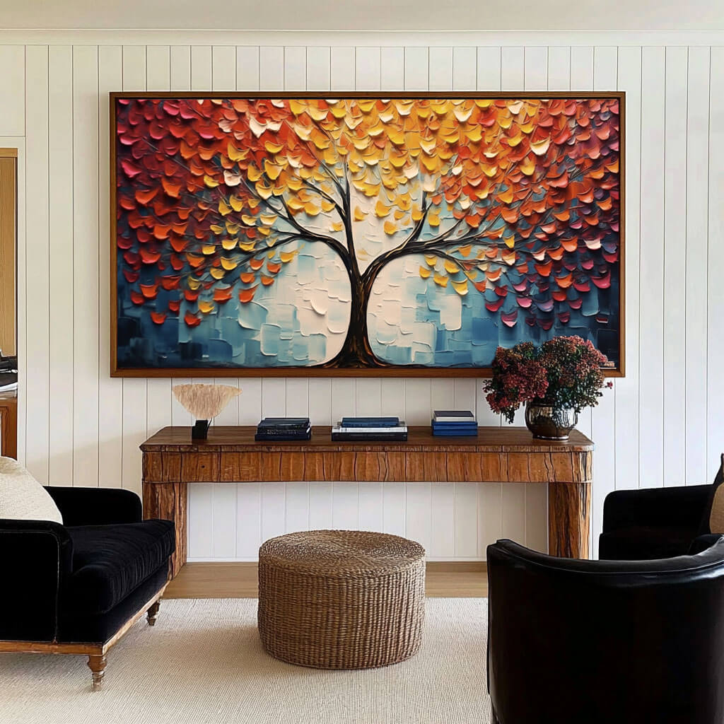 3D Textured Tree of Life Art | Colorful Impasto Painting #AA 030