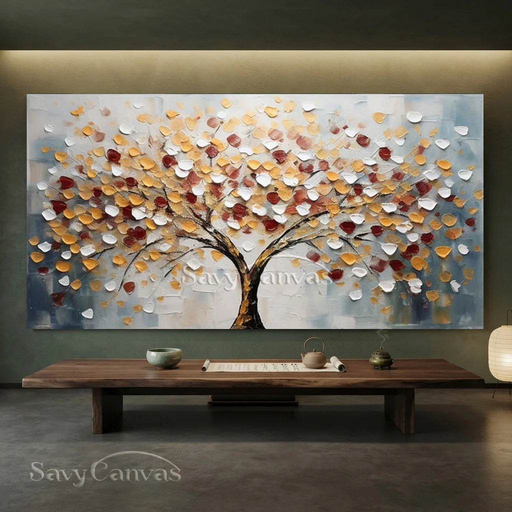 Tree of Life Wall Art | Large Textured Landscape Painting Canvas #ZZ 179