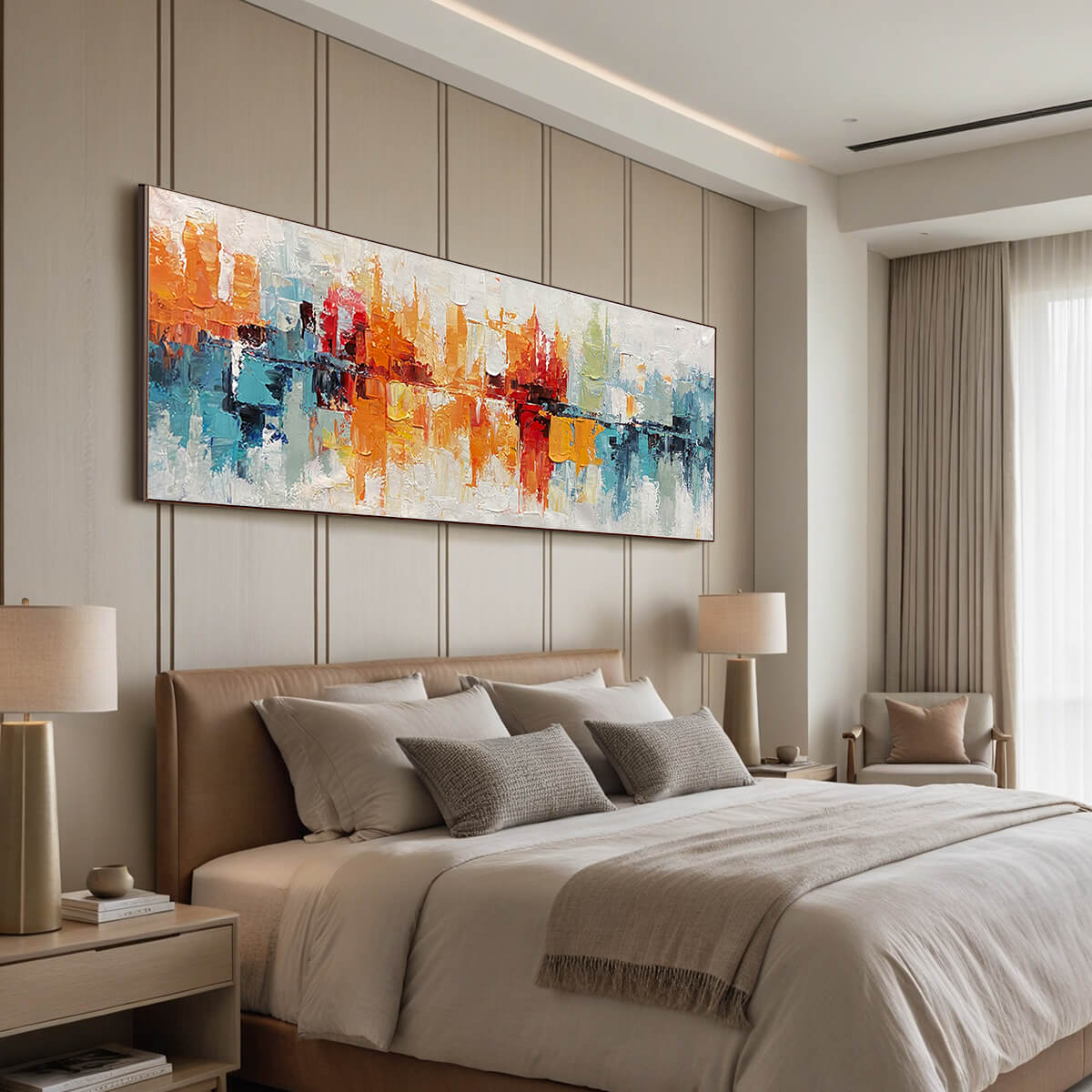 Modern Impressionist Cityscape | Textured Abstract Art #AA 086