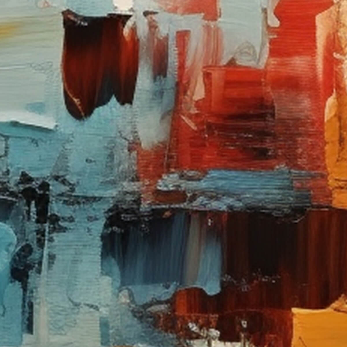 Modern Impressionist Cityscape | Textured Abstract Art #AA 086