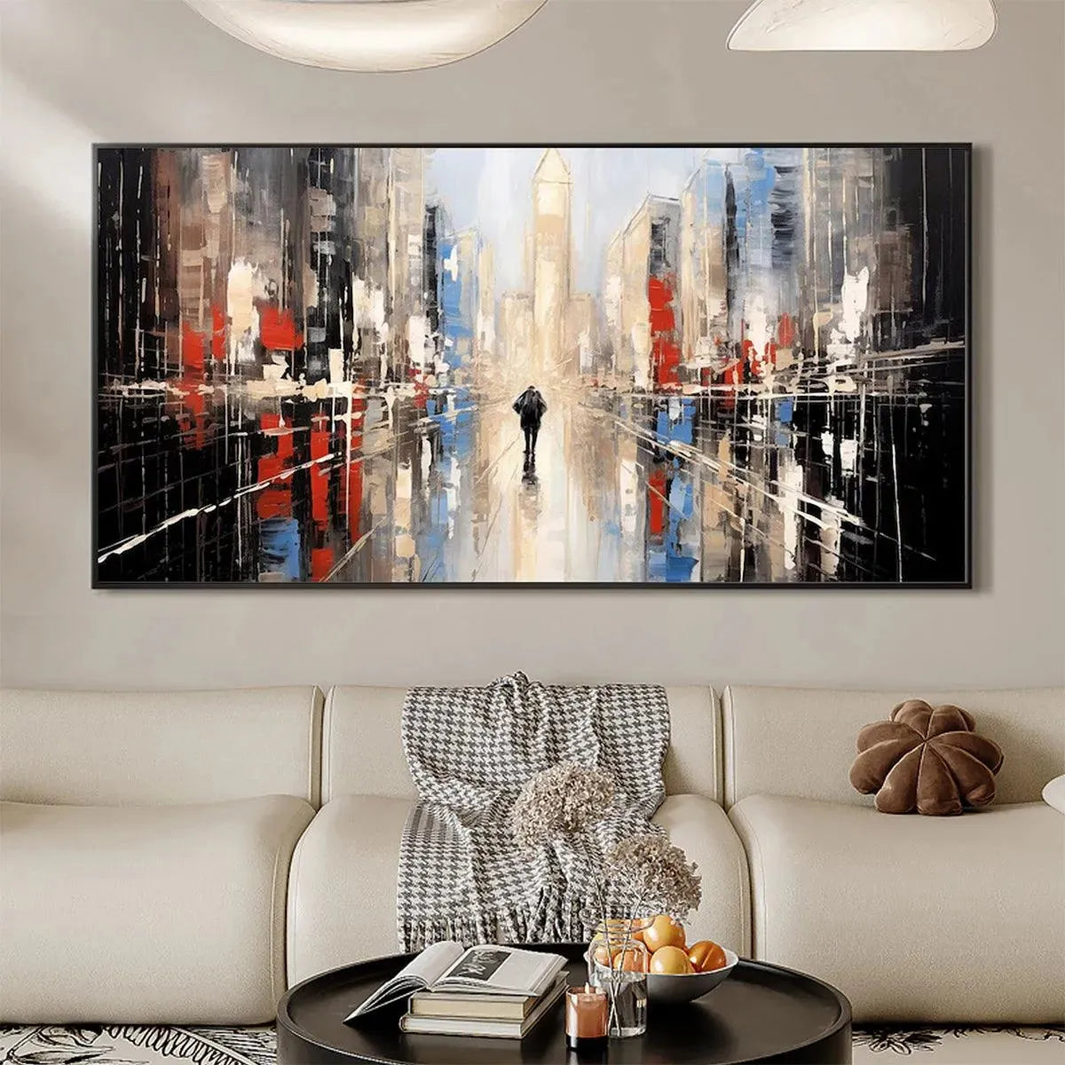 Abstract Cityscape Wall Art | Modern Urban Original Painting #ZZ 255