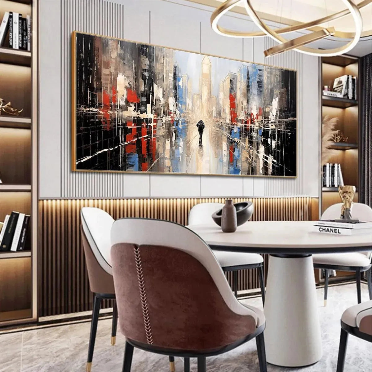 Abstract Cityscape Wall Art | Modern Urban Original Painting #ZZ 255