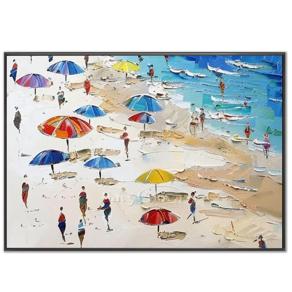 Vibrant Summer Beach Painting | Cheerful Coastal Art #AA 278