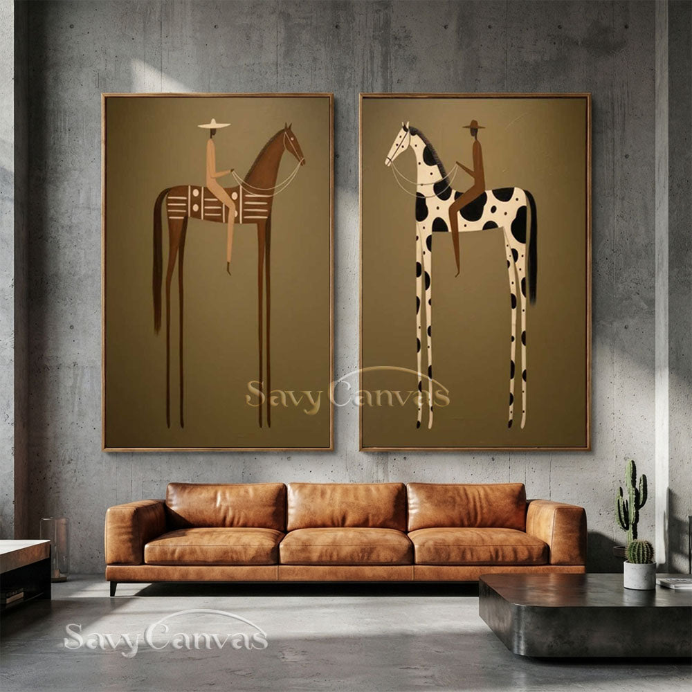 Textured Retro Long-Legged Animal Canvas Art #SS 277