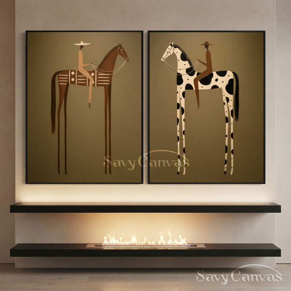 Textured Retro Long-Legged Animal Canvas Art #SS 277