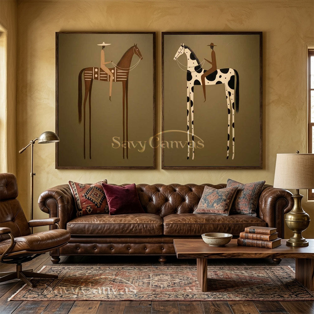 Textured Retro Long-Legged Animal Canvas Art #SS 277
