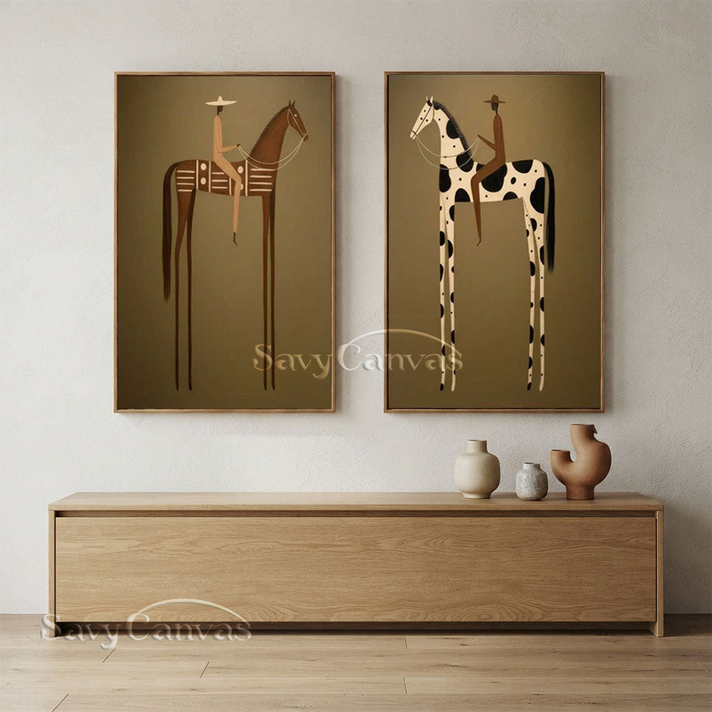 Textured Retro Long-Legged Animal Canvas Art #SS 277