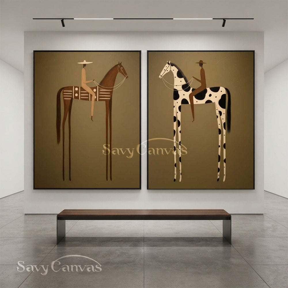 Textured Retro Long-Legged Animal Canvas Art #SS 277