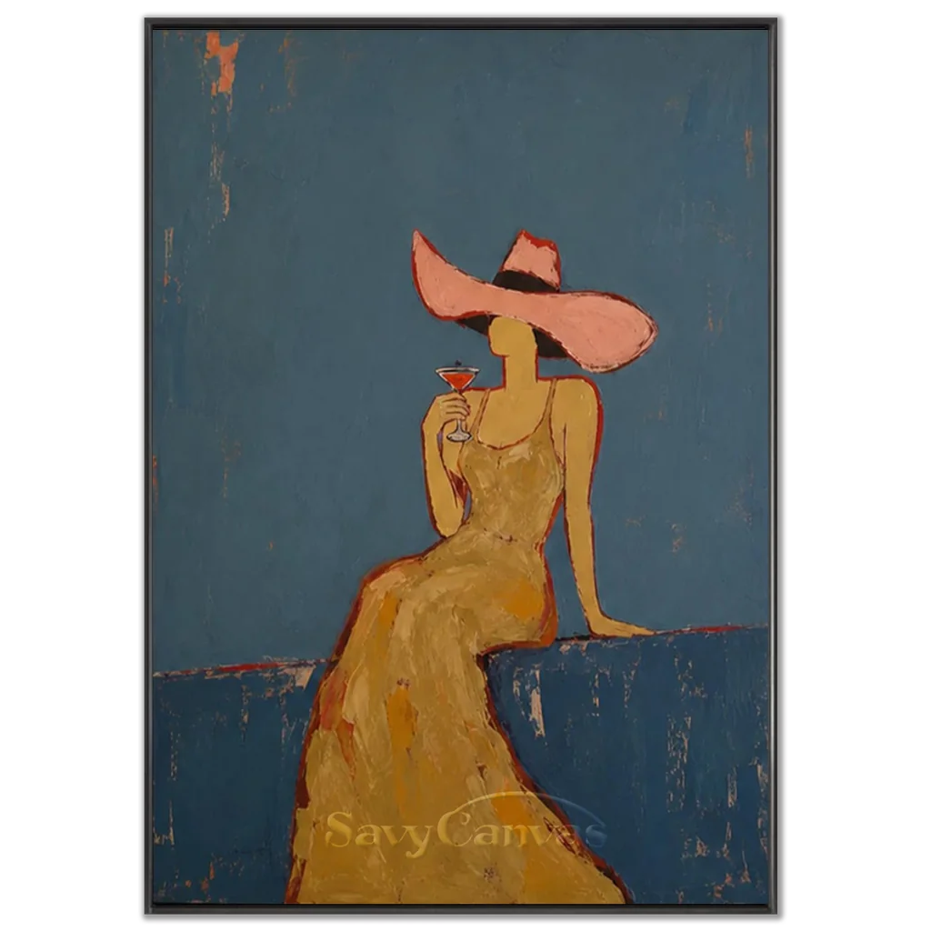 Vintage_Americana_Art_Azure_Hour_With_Cocktail-black-frame-02.webp