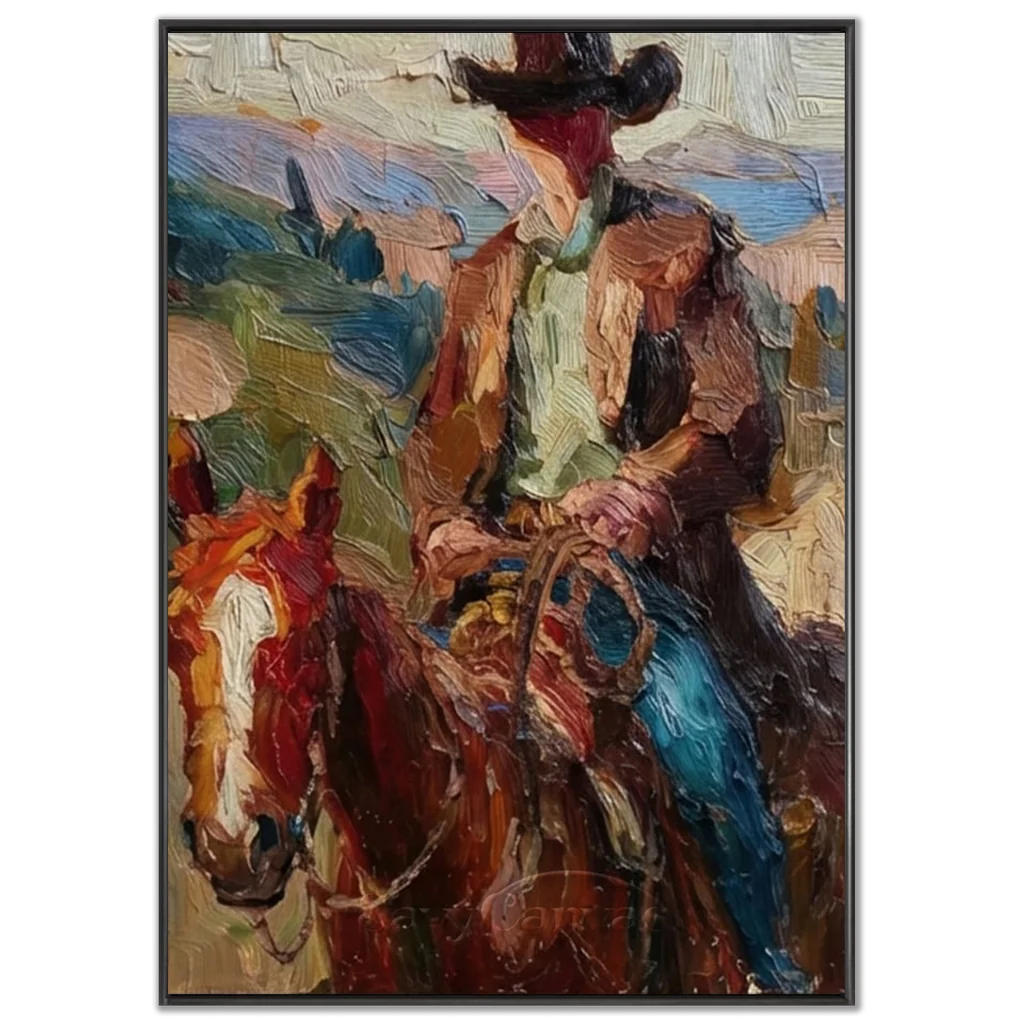 Vintage_Americana_Art_Crimson_Steed_Rider-black-frame-02.webp