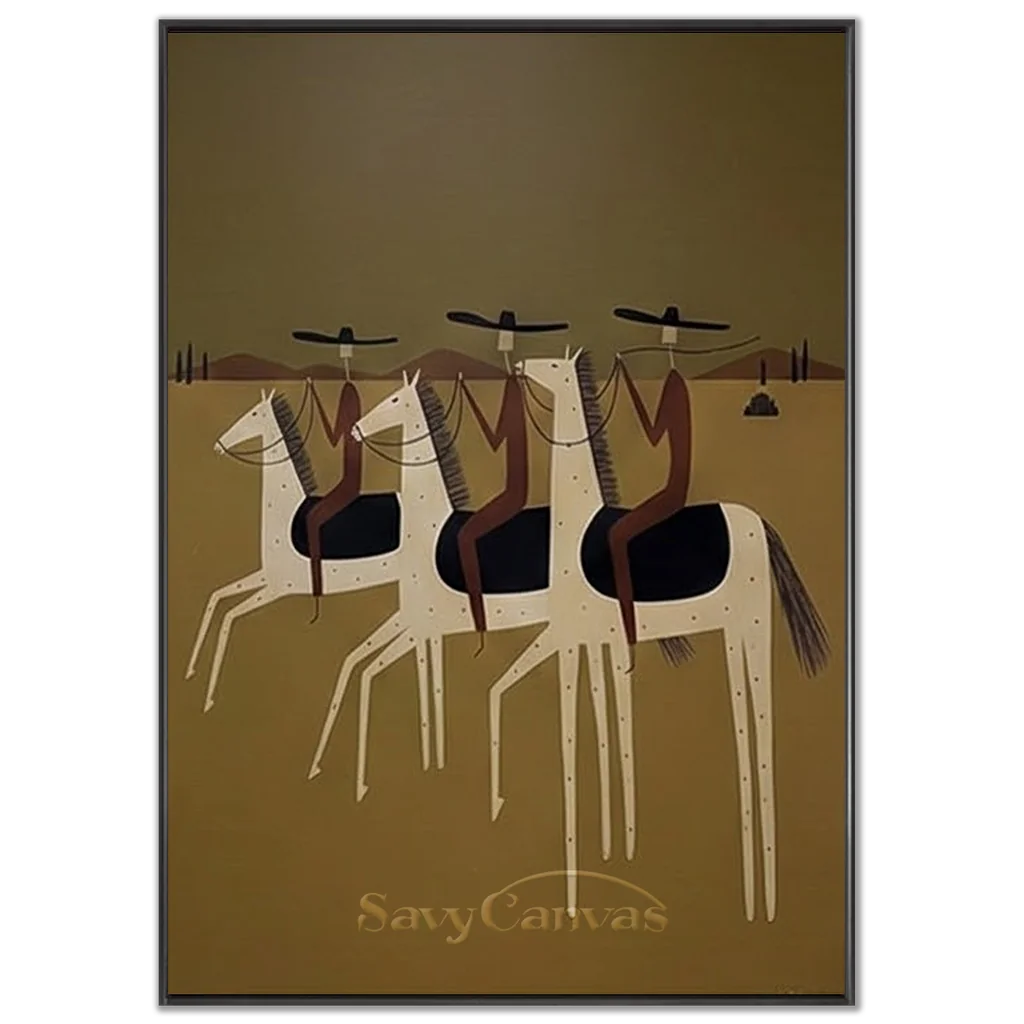 Vintage_Americana_Art_Desert_Riders'_Silhouette-black-frame-02.webp